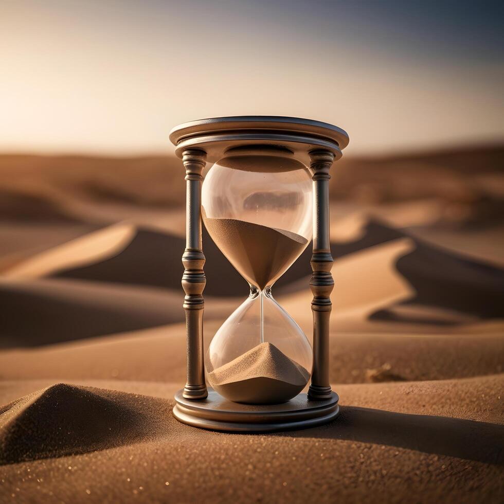 Antique Fast Hourglass wooden yellow sand clock timer photo