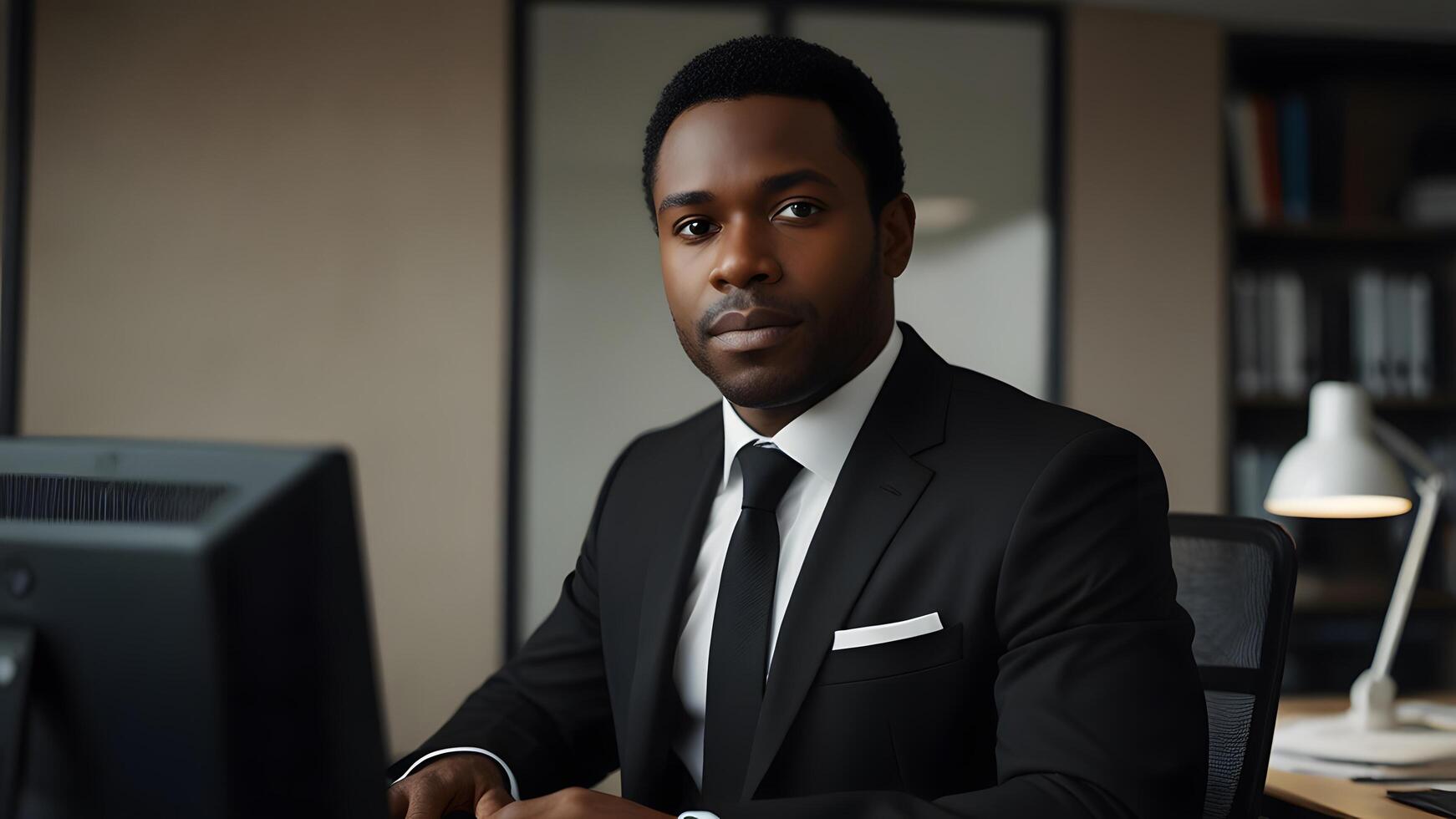 Black Businessman in the Office Job photo