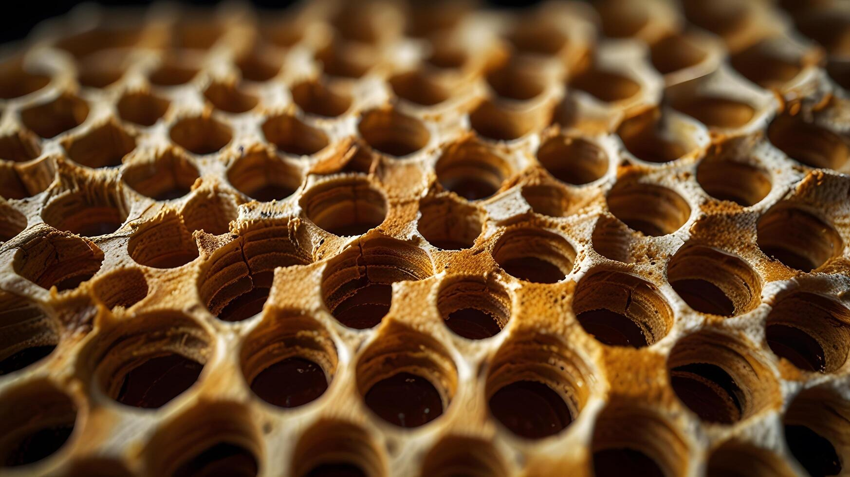 Yellow Hexagonal Honeycomb Beeswax Cells Pattern photo