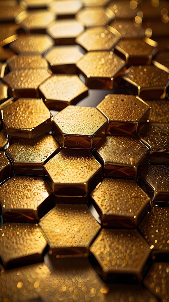 Hexagon Honeycomb Beeswax Cells Pattern photo