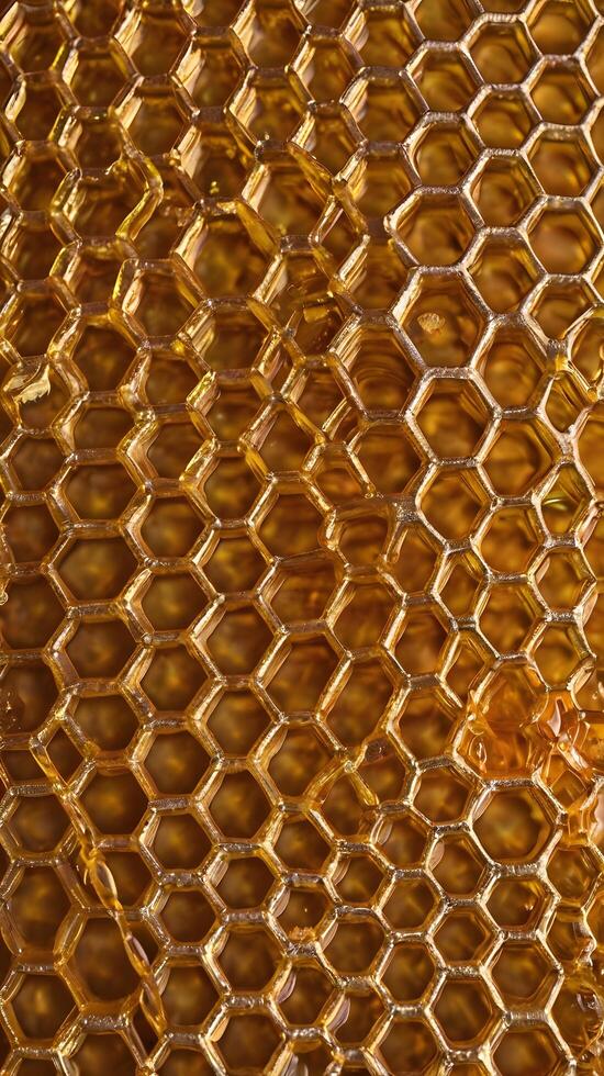Yellow Geometic Hexagon Honeycomb Beeswax Cells Pattern photo