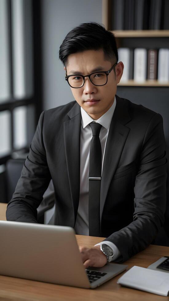 Asian Businessman in the Office Job photo