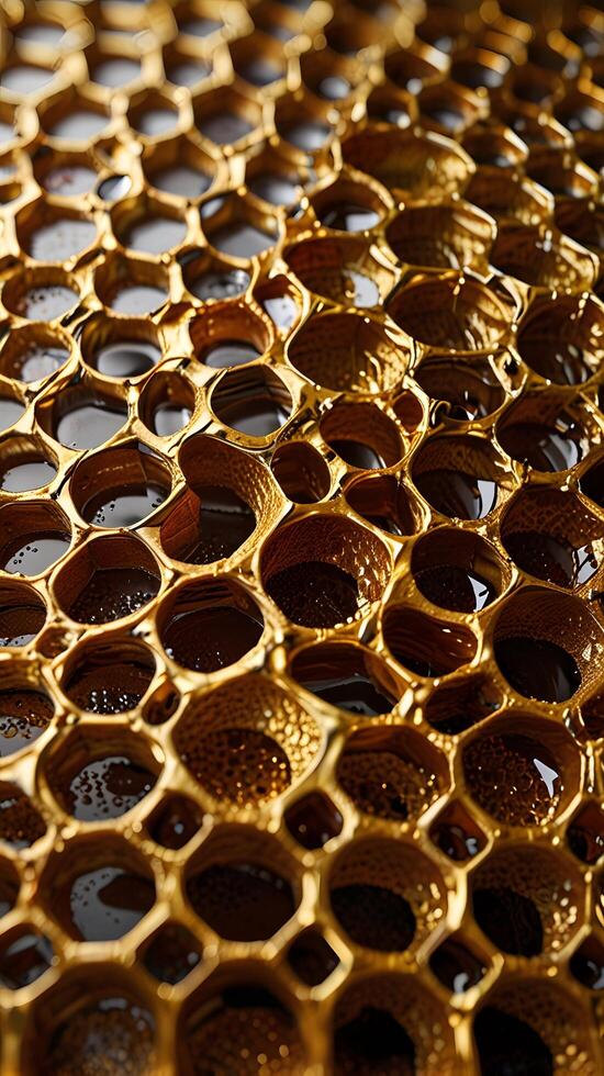 Hexagonal Honeycomb Beeswax Cells Pattern photo
