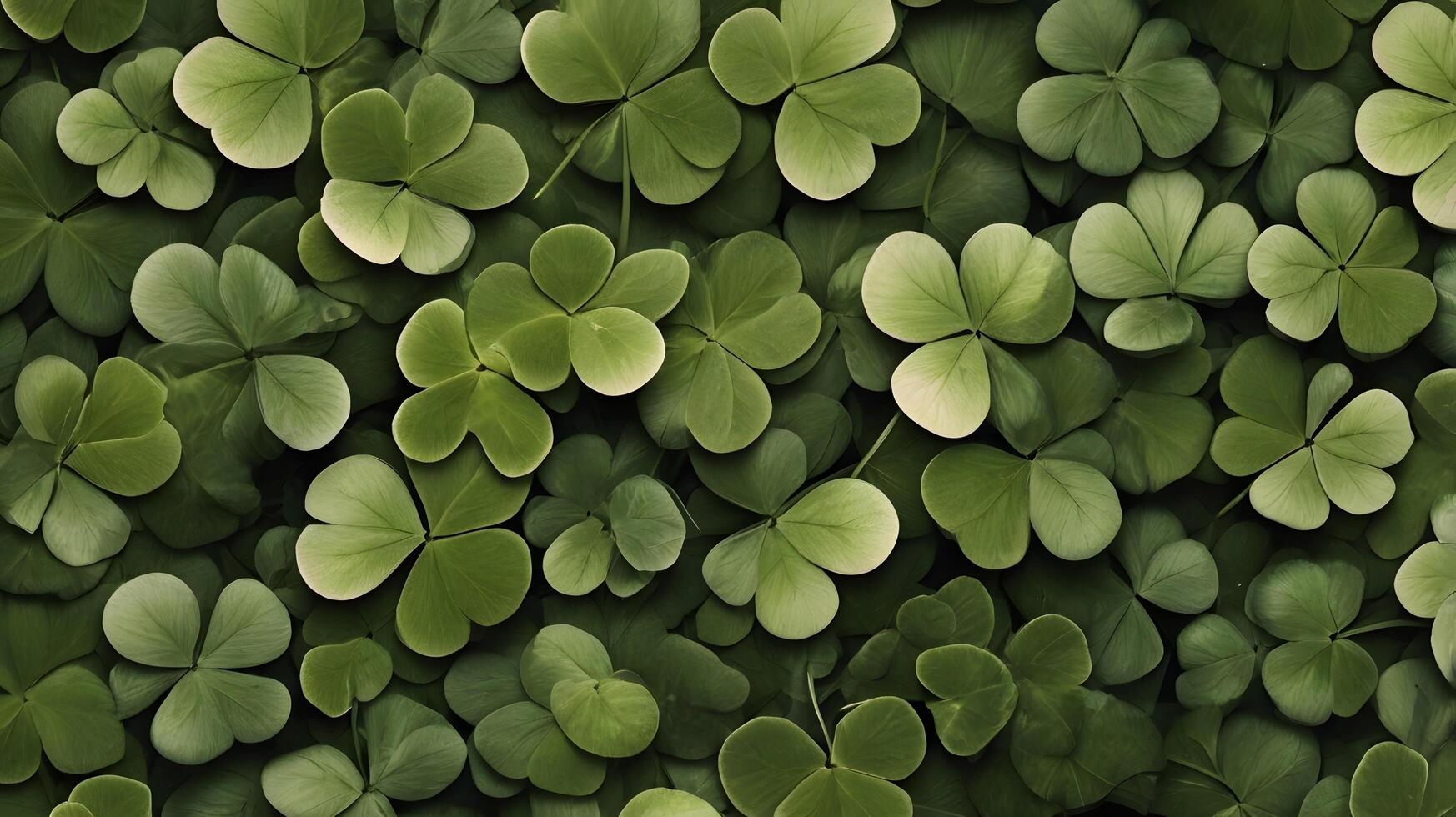 Botanical Green irish Clover Shamrock Lucky Pattern photo