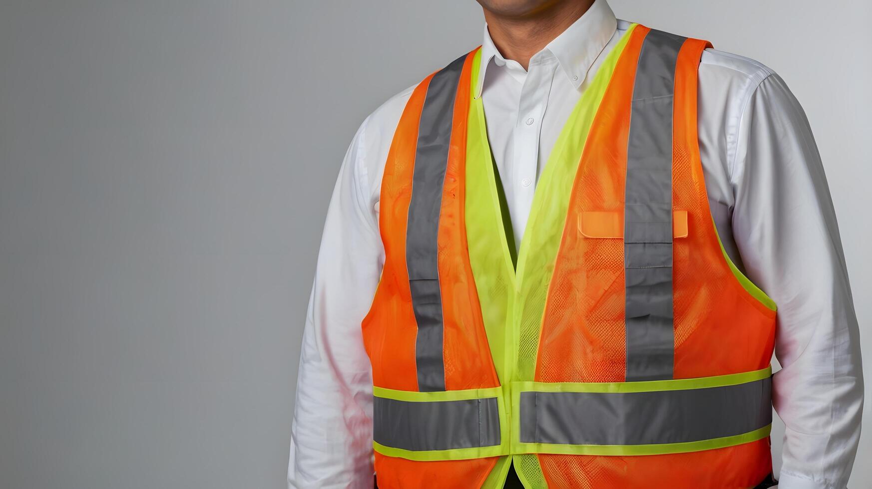 Orange Yellow Reflective Safety Vest Construction Work gear photo