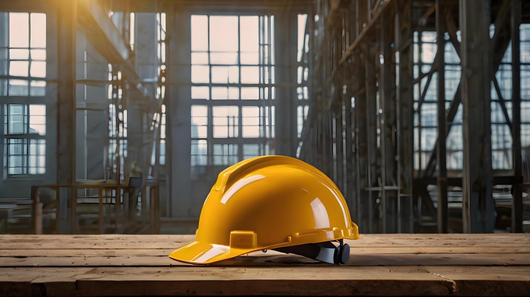 Yellow Safety Work Helmet Construction Hard Hat photo