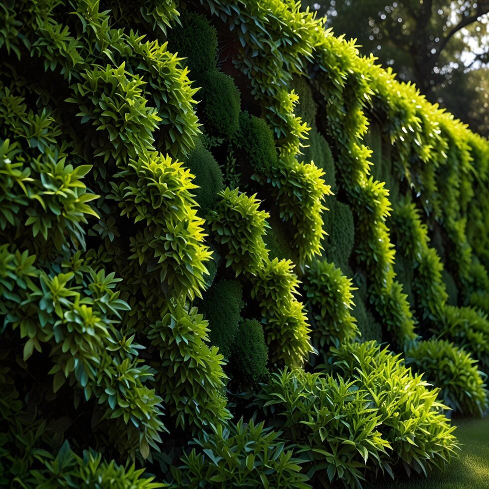 Green Hedge Botany Botanic Pattern with Leafs background photo