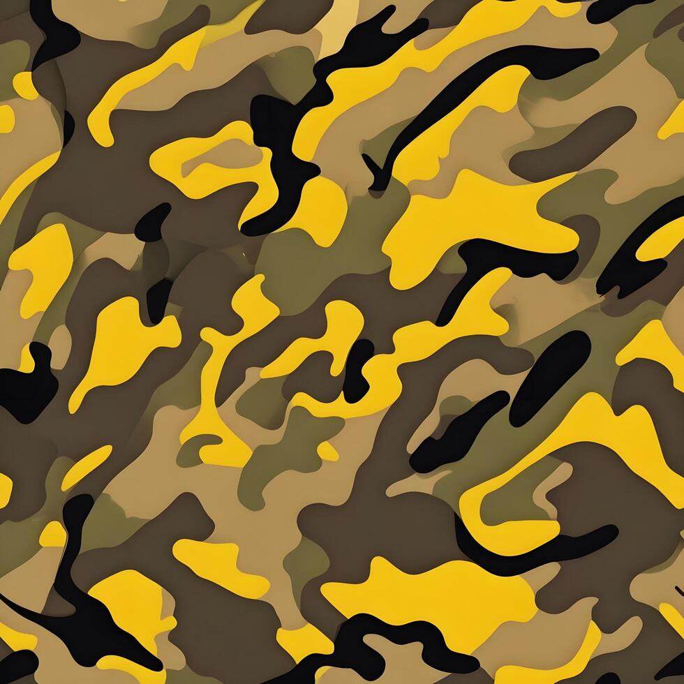 Yellow Texture Stylish Camouflage Military Pattern photo