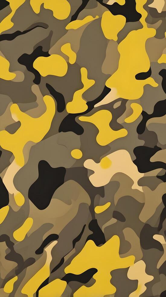 Yellow Stylish Camouflage Surface Military Pattern photo