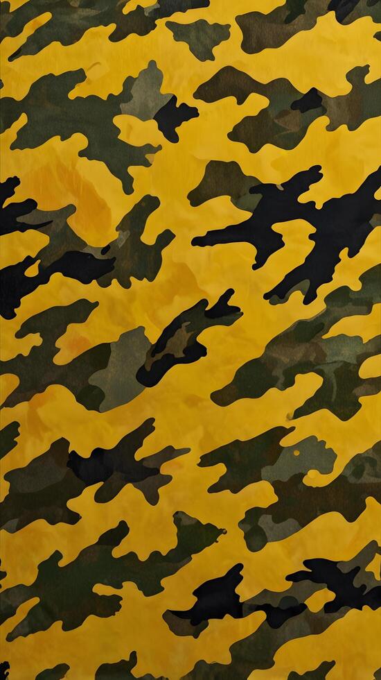 Yellow Stylish Camouflage Surface Military Pattern Background photo