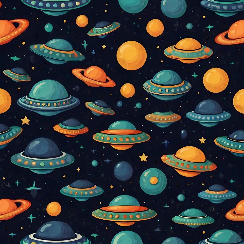 Ufo Alien spaceship Science Fiction Galaxy Pattern photo