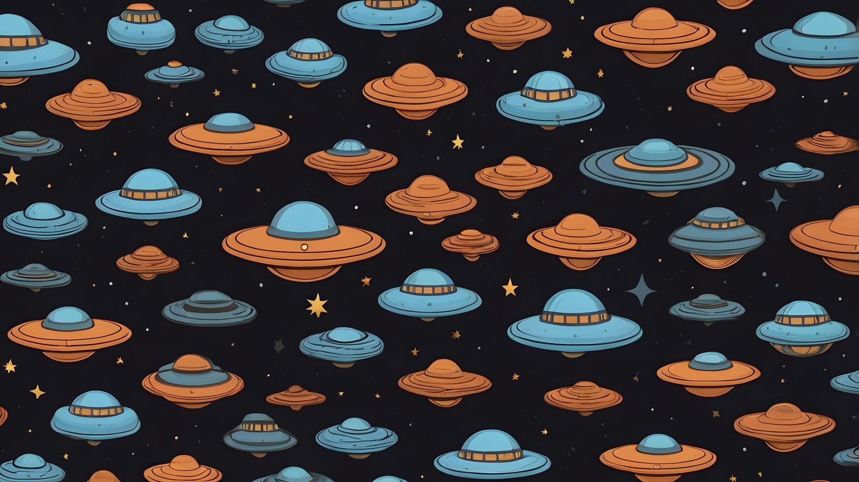 Blue Futuristic Ufo Alien spaceship Science Fiction Universe Pattern photo