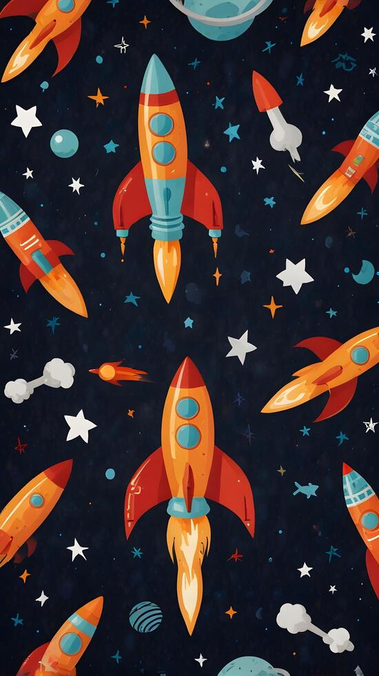 Rocket Spaceship Cosmic Cosmos Space galaxy Pattern photo