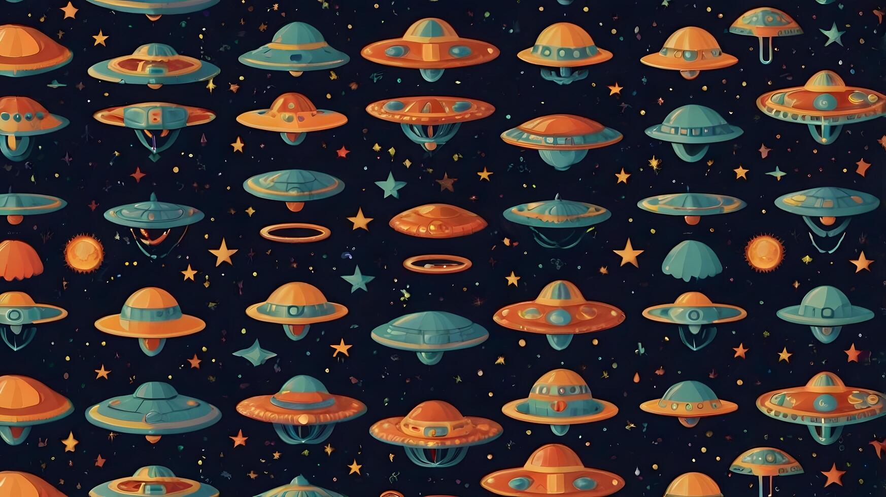 Futuristic Ufo Alien spaceship Science Fiction Galaxy Pattern photo