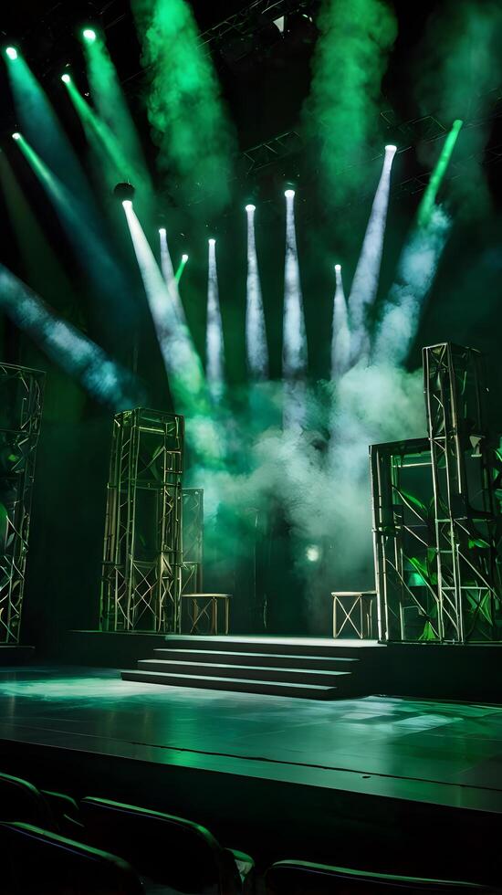 Green Stage Spotlight Smoke Light photo