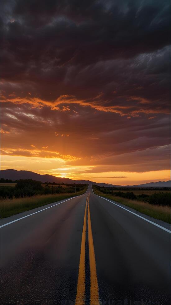 Lonely Road Street Highway route sunrise scenery photo