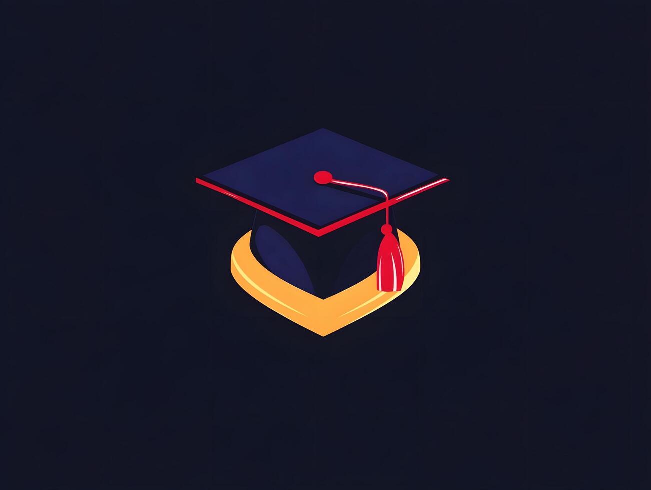 Dark blue Graduation cap logo graduate college icon photo