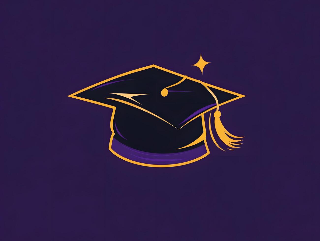 Wizard Brown Graduation cap logo graduate college icon photo