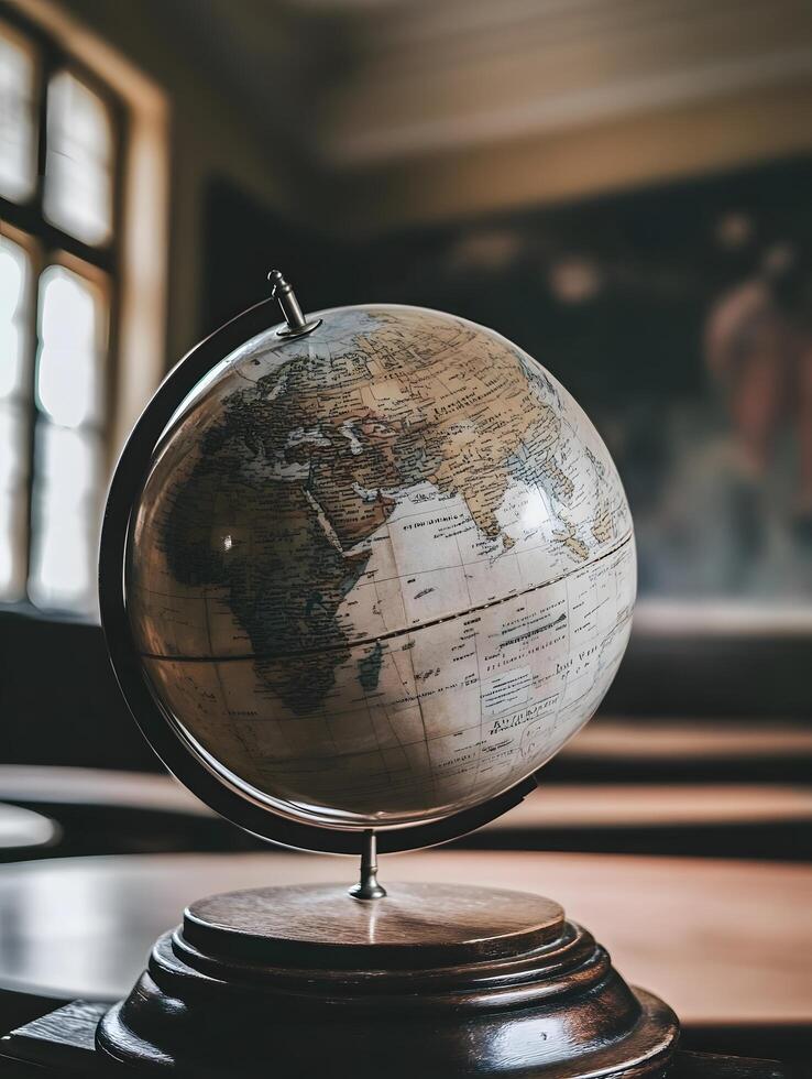 Old World Globe geography education in an Office photo