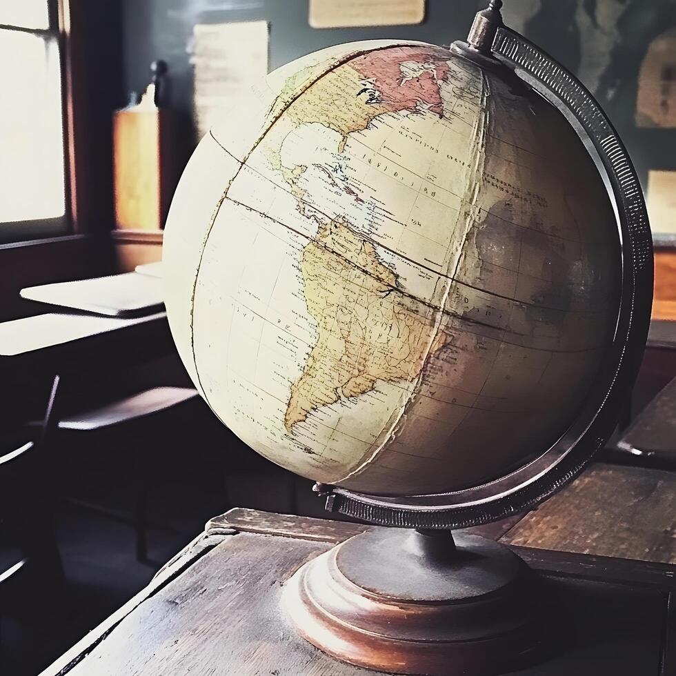 Old Earth Globe geography education photo