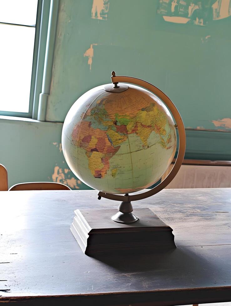 Old World Globe geography education in a Classroom photo
