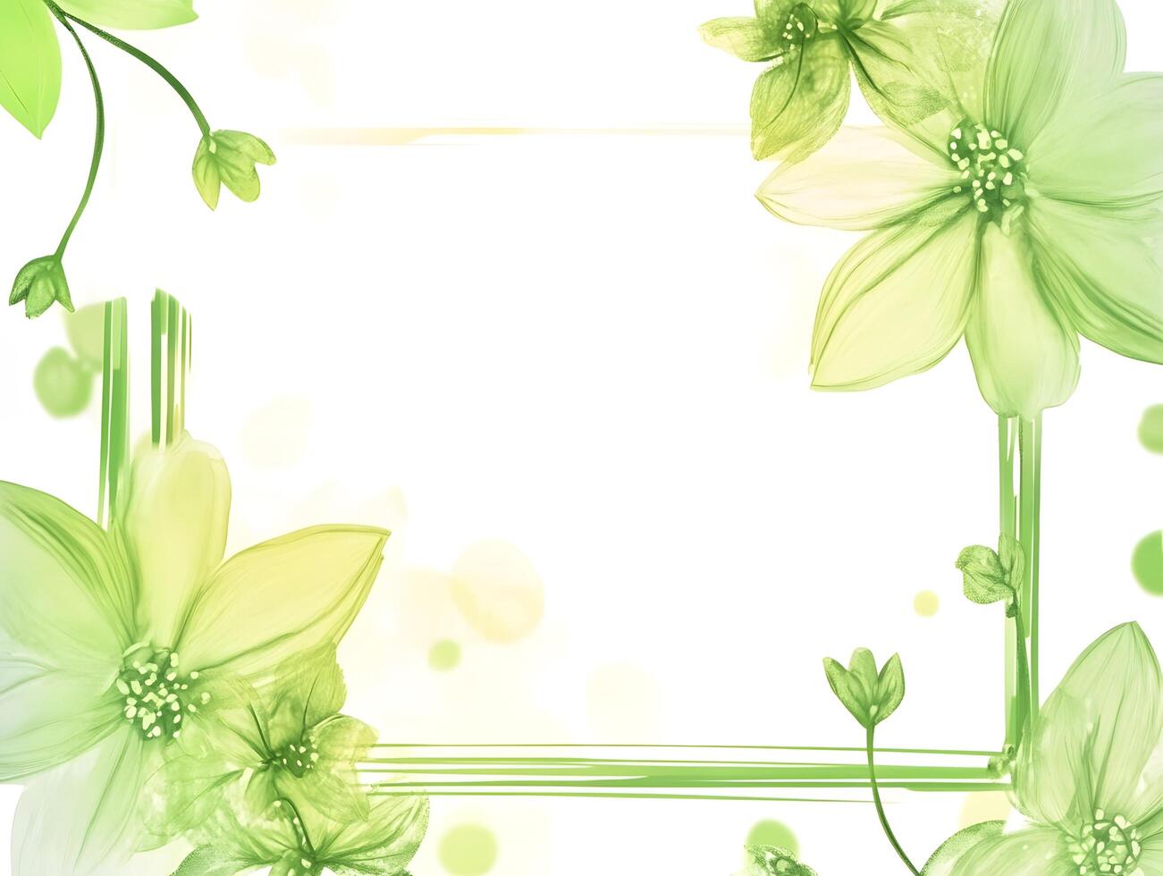 Green Floral Flower Frame Decorative border photo