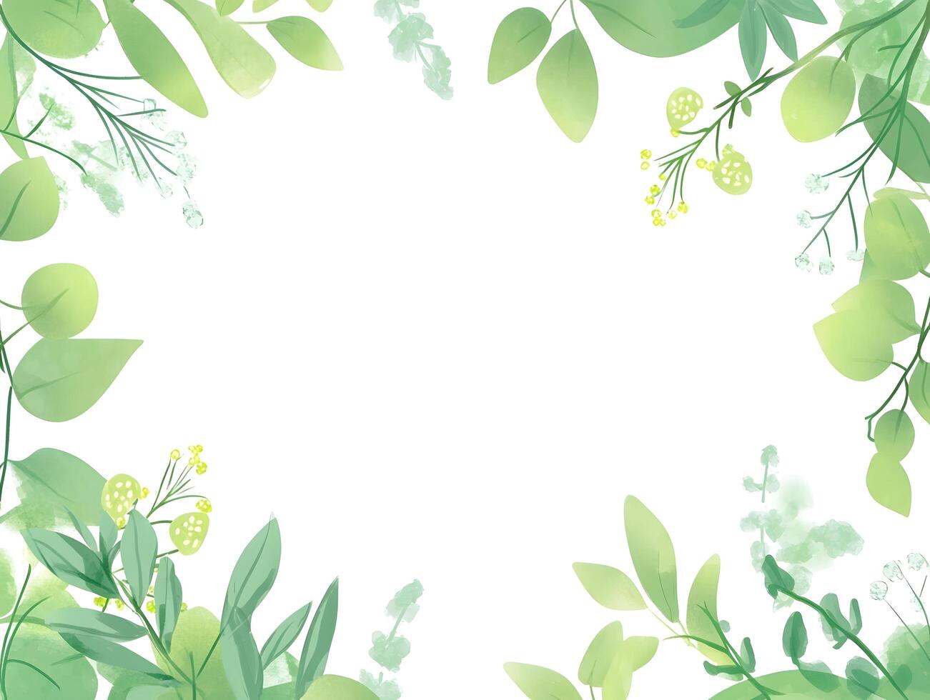 Green Floral Spring Flower Frame Deco photo