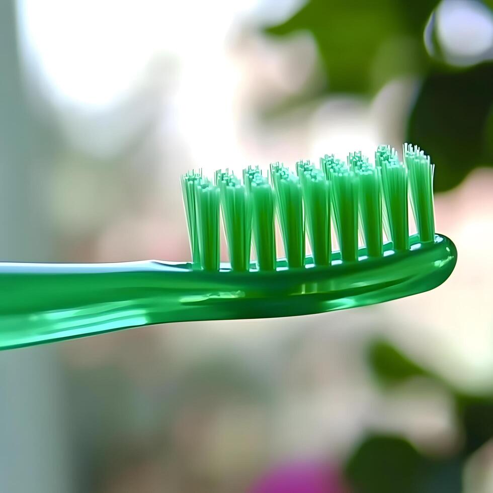 Green Toothbrush dental clean care oral hygiene photo