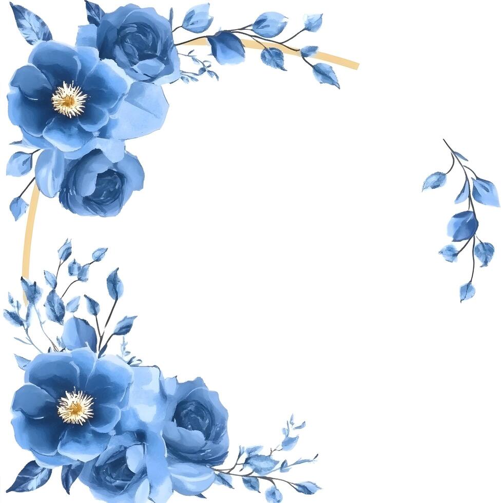 Round Blue Floral Flower Summer Nature Decor photo