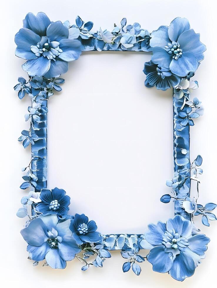 Blue Floral Flower Summer Nature Decor photo