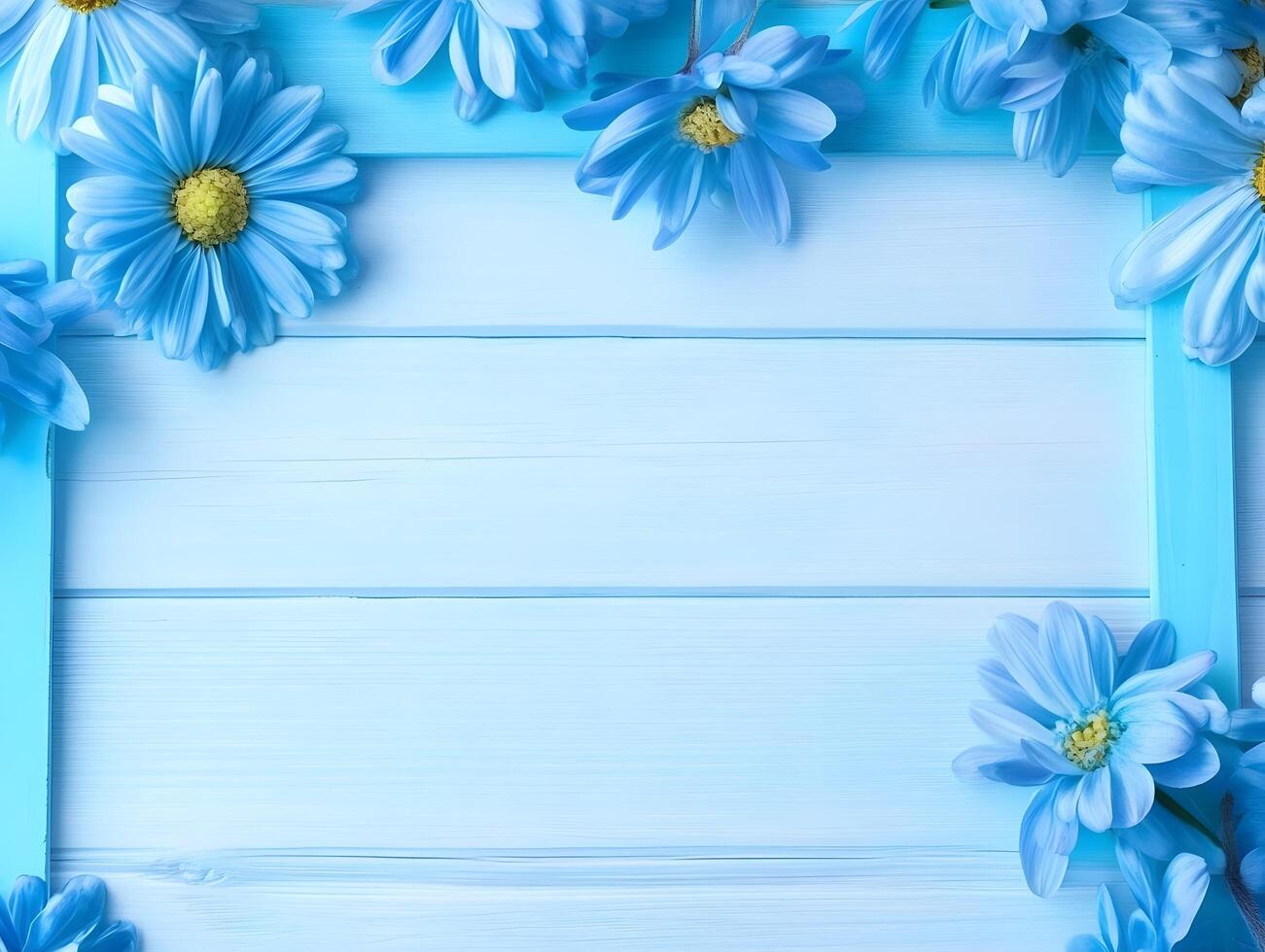 Blue Floral Flower Summer Nature Decor photo