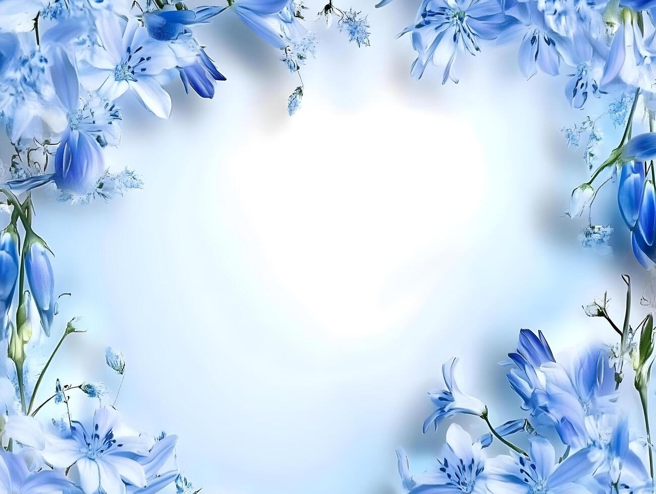 Blue Floral Flower Summer Nature Decor photo