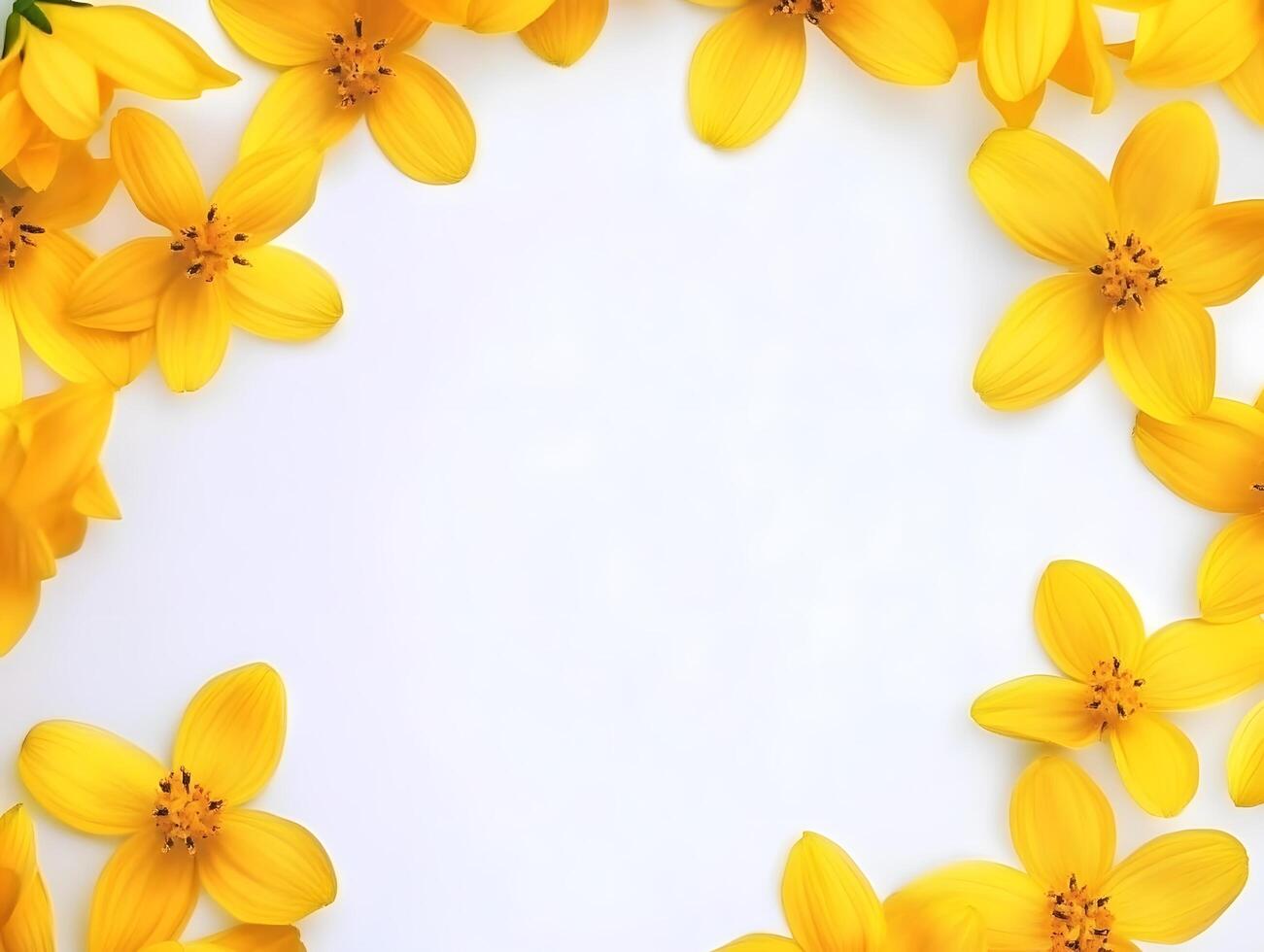 Yellow Floral Flower Summer Nature Decoration white background photo
