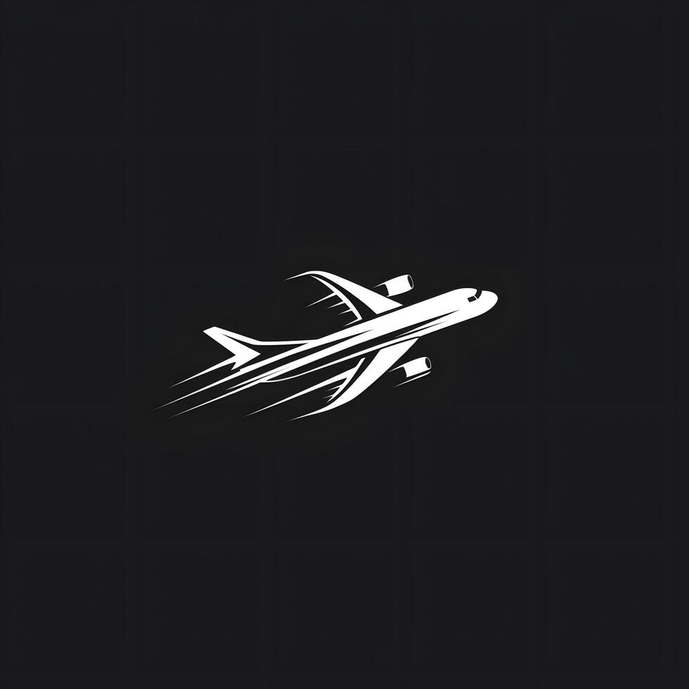 Aviation Airplane Flight Logo Travel Icon Plane Symbol dark background photo