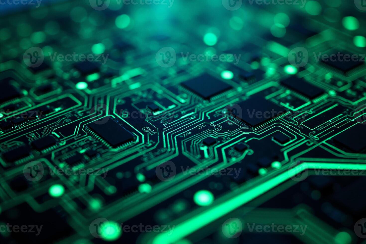abstract futuristic of circuit board and processor computer photo