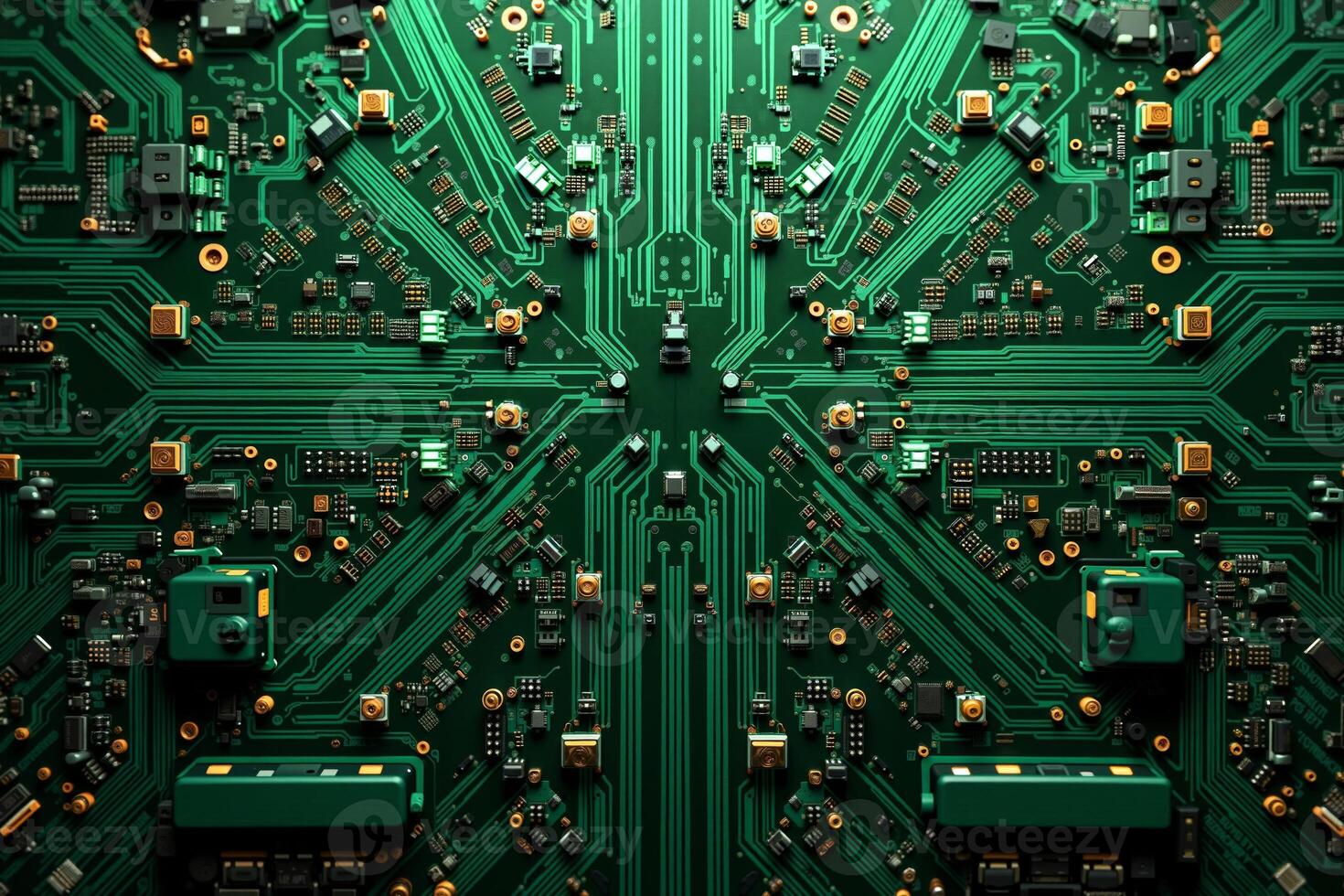 abstract futuristic of circuit board and processor computer, photo