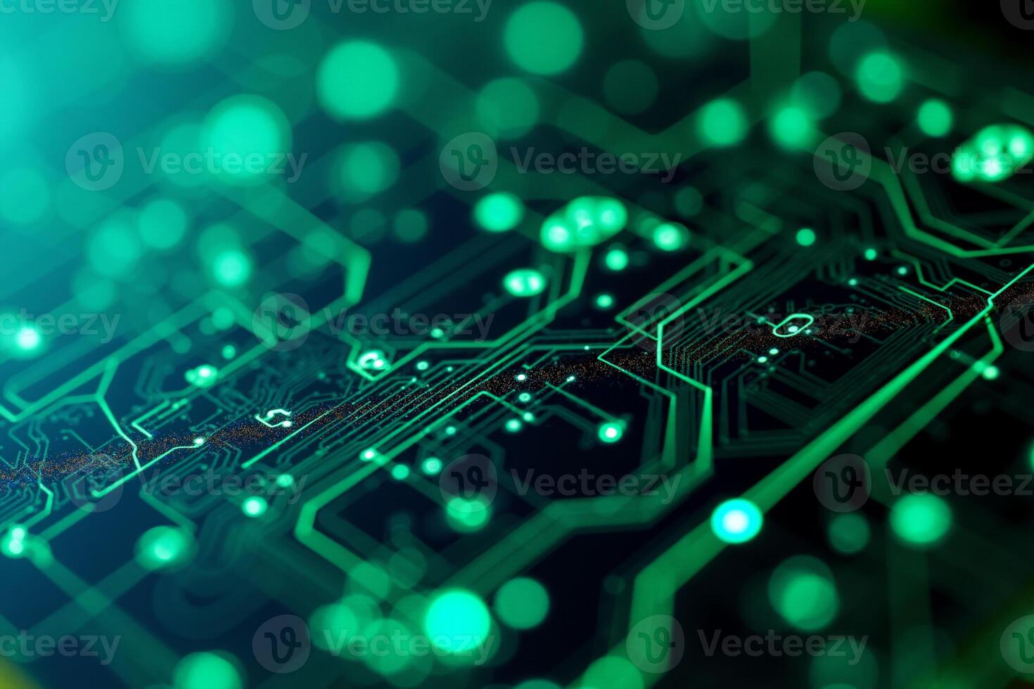 abstract futuristic of circuit board and processor computer, photo