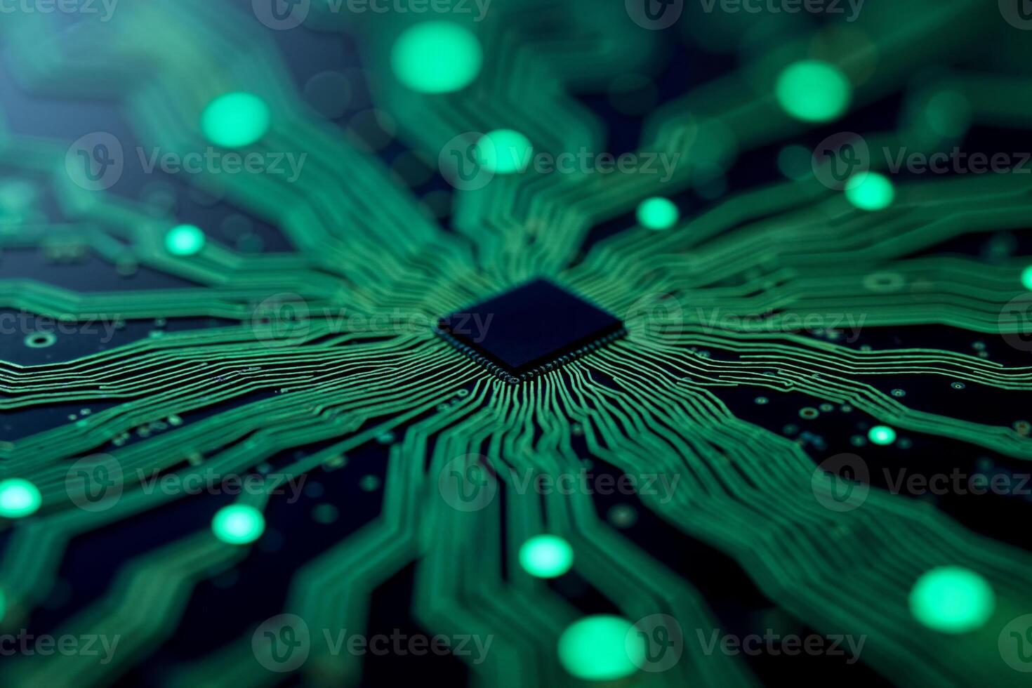 abstract futuristic of circuit board and processor computer, photo