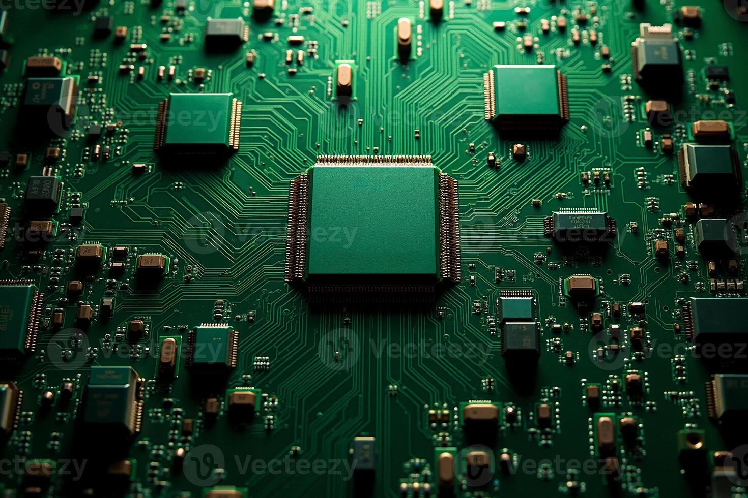 abstract futuristic of circuit board and processor computer, photo