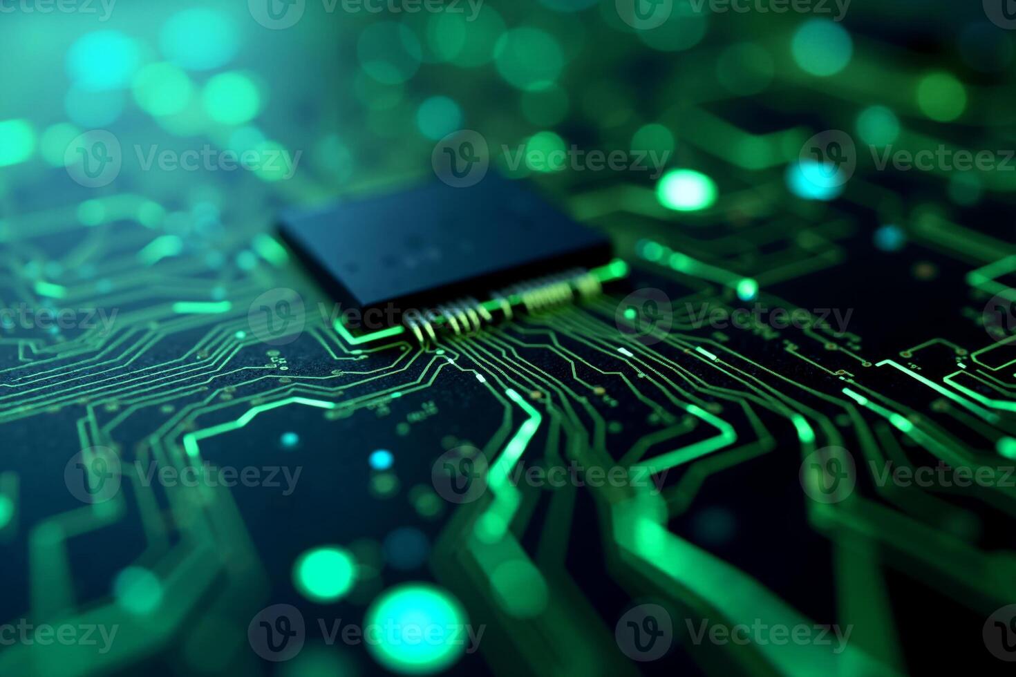 abstract futuristic of circuit board and processor computer, photo