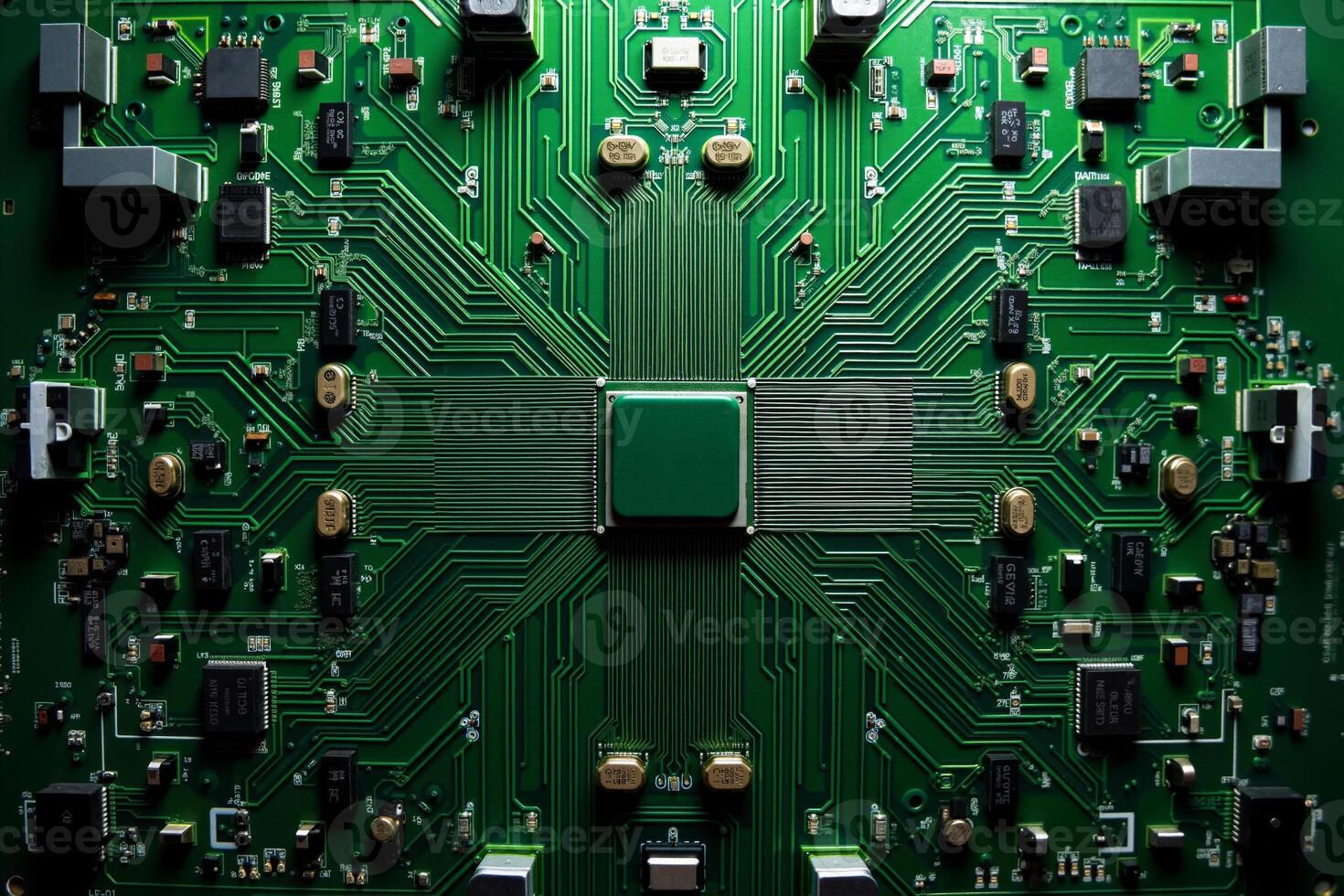 abstract futuristic of circuit board and processor computer, photo