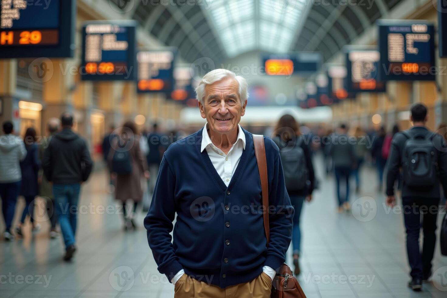 person traveler standing at the train terminal photo