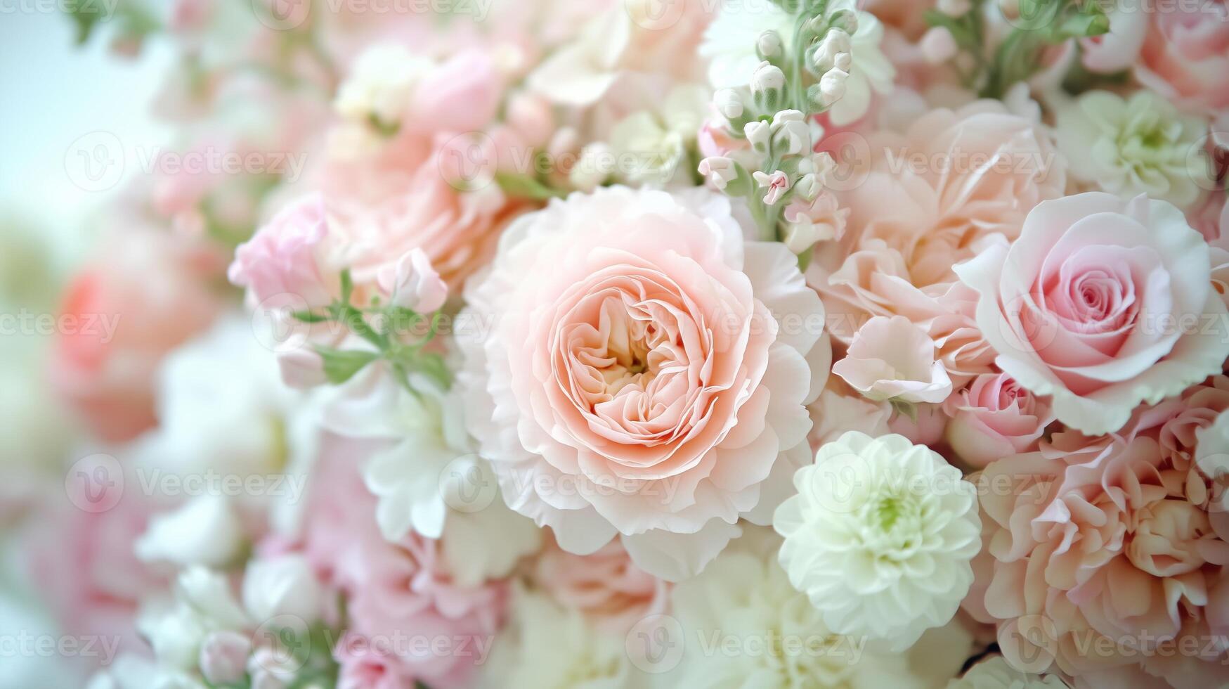 Use soft pastel-colored flowers for a calming and romantic atmosphere photo