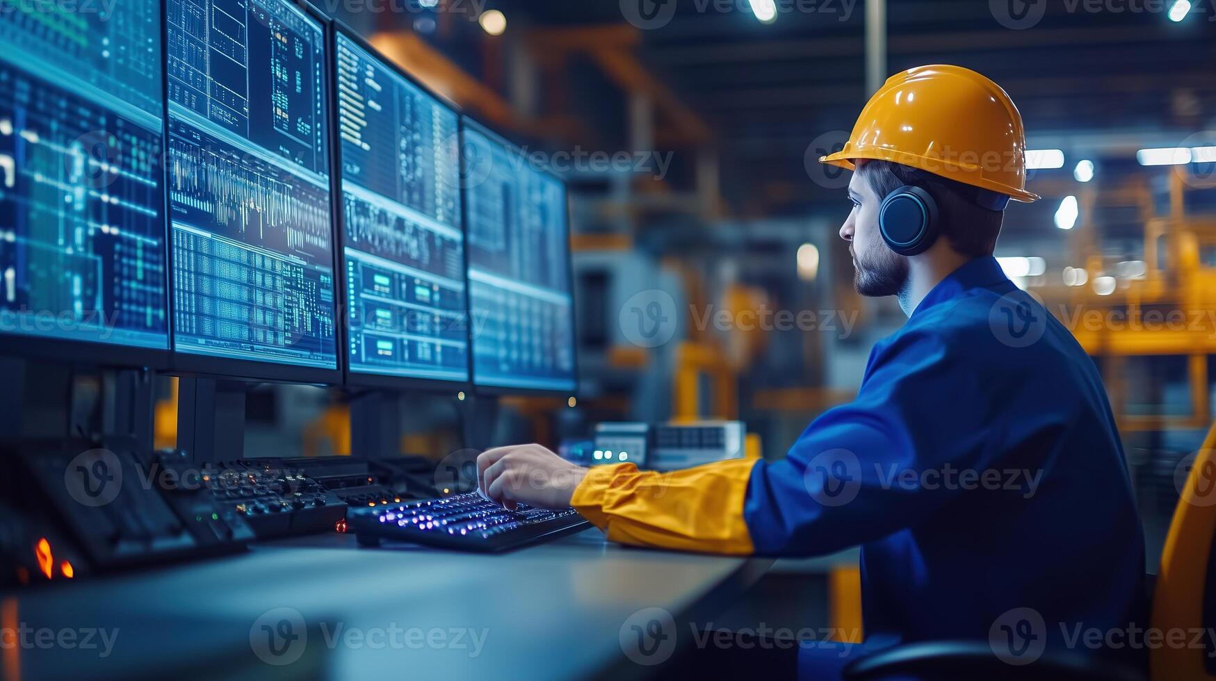 Network Operation Center or NOC, monitoring room for control mechanisms photo