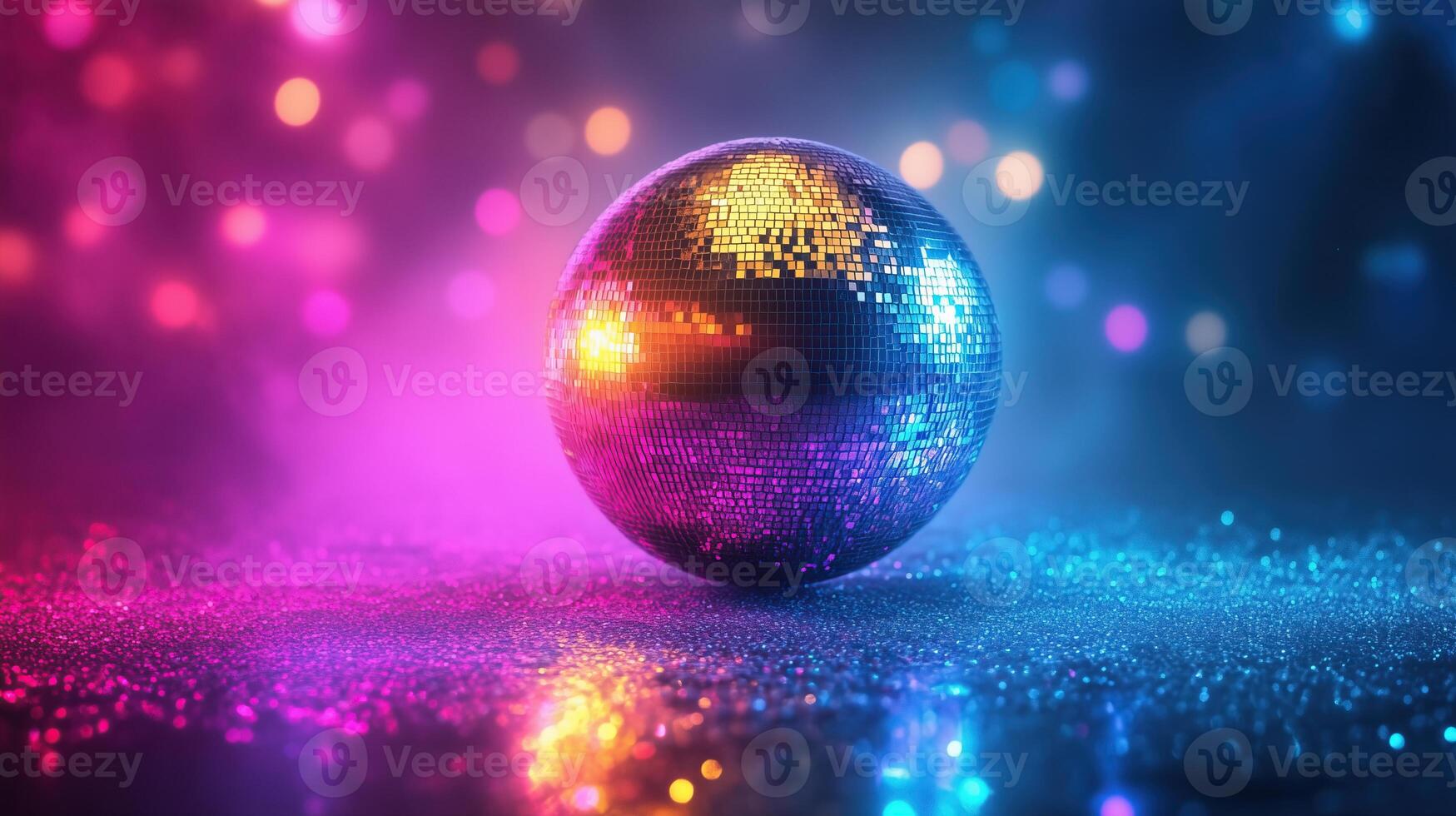 disco ball with colorful lights photo