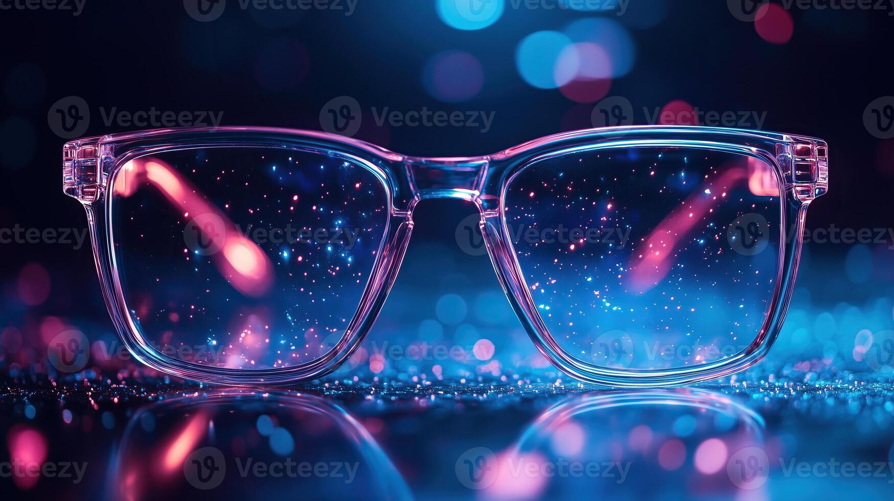 Anti blue light computer glasses on the technology background photo