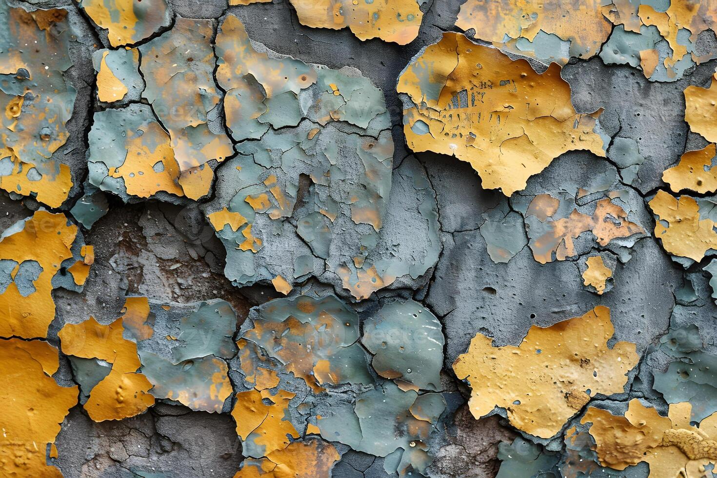 Weathered Paint Peeling on Rustic Wall for Urban Texture and Background Design photo