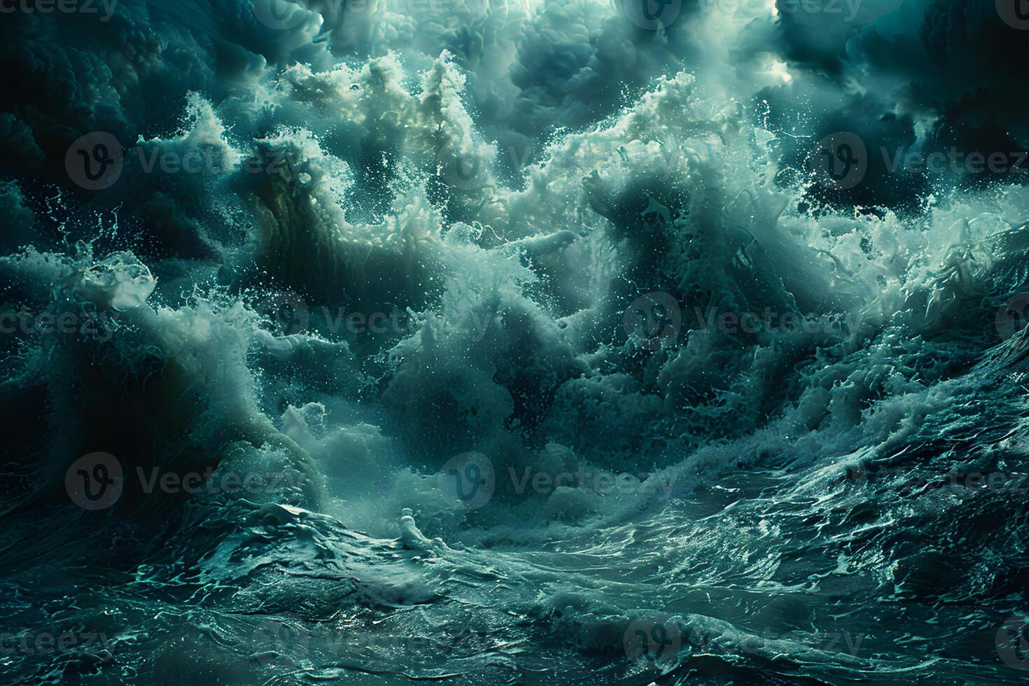 Majestic Ocean Waves and Dramatic Clouds Creating a Stormy Seascape photo