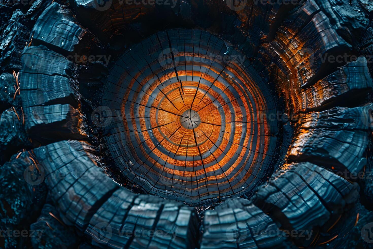 Vibrant Tree Rings Nature's Timekeeping for Environmental and Rustic Design photo