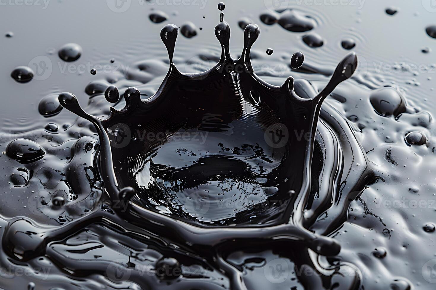 Mesmerizing Splash of Black Ink Capturing Liquid Dynamics for Creative Design photo